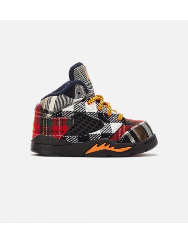 Air Jordan 5 Retro Plaid Infant Toddler Lifestyle Shoe - Black/Multi Free Shipping rembourrage situé sous