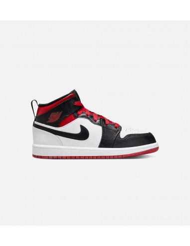 Air Jordan 1 Retro Mid Gym Red Preschool Lifestyle Shoe - Black/Red de pas cher