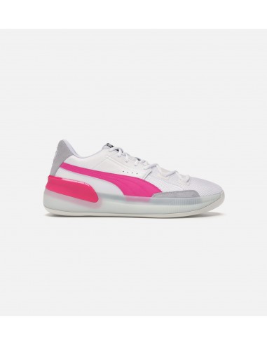 Clyde Hardwood Mens Basketball Shoe - White/Pink la chaussure