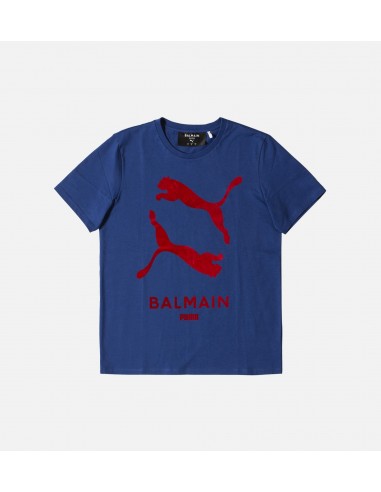 Balmain X Puma Mens Graphic T-Shirt - Blue/Red votre