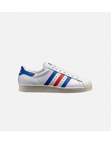 Superstar 80S Mens Lifestyle Shoe - White/Blue/Red Livraison rapide