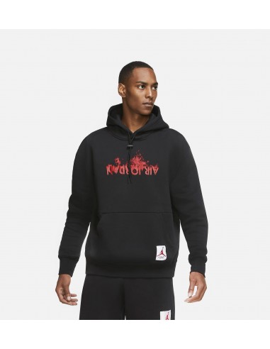 Air Jordan 4 Flc Mens Hoodie - Black/Red Les magasins à Paris