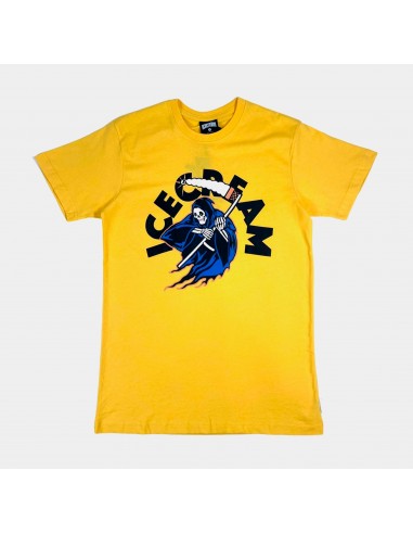 Dont Fear the Reaper Short Sleeve Mens T-Shirt - Yellow livraison et retour toujours gratuits