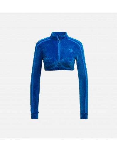 Jeremy Scott Velour Bra Track Top Womens Top -  Blue Vous souhaitez 