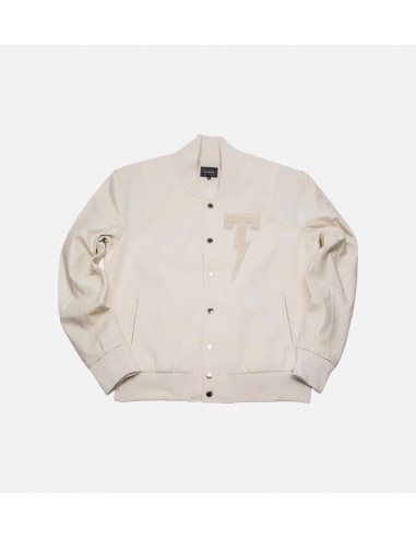 Thunder T Varsity Jacket Mens Jacket - Off White de l' environnement