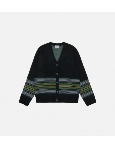 Dillon Stripe Cardigan Mens Sweater - Black france