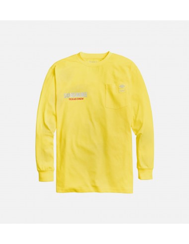 NYS Sun Dyed In Texas Heavyweight Pocket Long Sleeve Tee Mens T-Shirt - Yellow brillant des détails fins