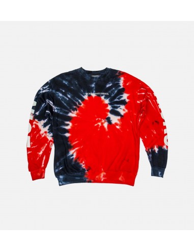 Nice Kicks Tie Dye Secret Crew Neck Men's Sweater - Blue/Red hantent personnes