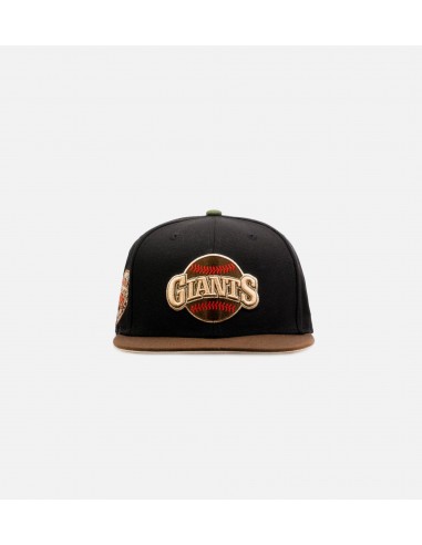 San Francisco Giants 59Fifty Mens Fitted Hat - Black/Brown pas cher